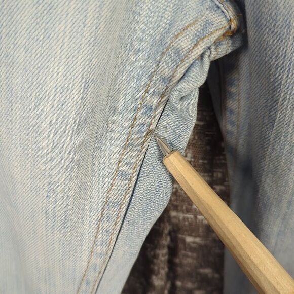 Vintage 70's Levi's Orange Tab Flare/Bootcut Light Wash Jeans Slash Pocket - Picture 9 of 13